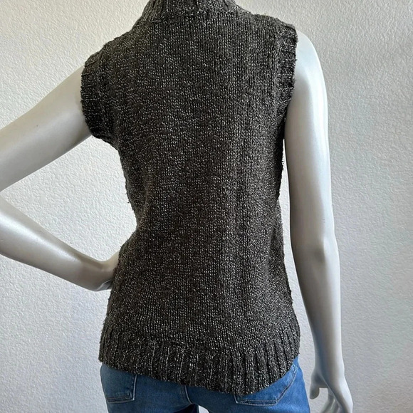 Naadam Sweater Vest Tank Marled Olive Green Women’s Knit - Picture 2 of 10